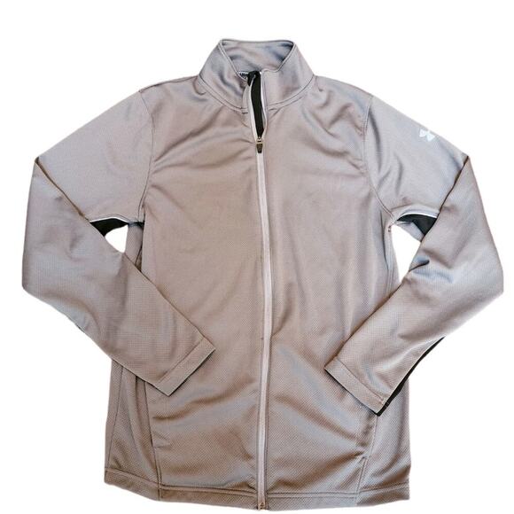 UNDER ARMOUR GRAY/BLACK ZIP FRONT COLORBLOCK JACKET SIZE SMALL - Picture 1 of 6